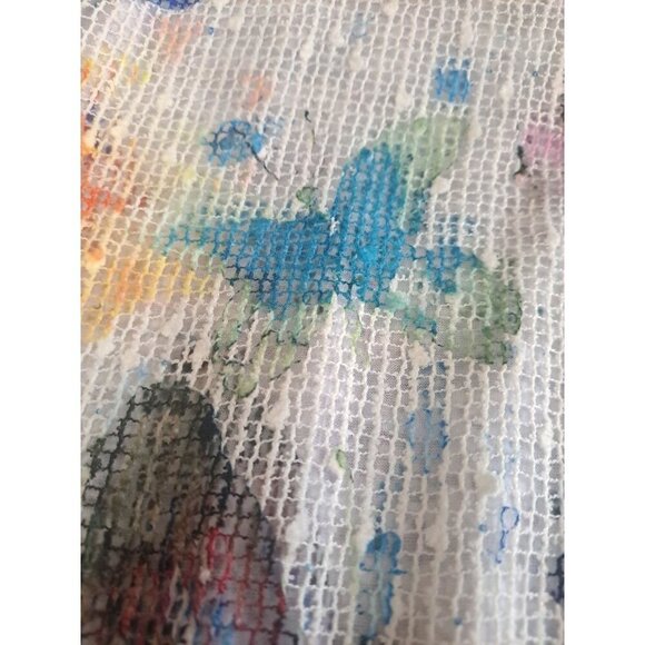 Jess & Jane 1X Long Sleeve Boat Neck Multicolor Butterfly Print Layered Top - Picture 8 of 9